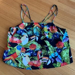 Tropical bird crop top